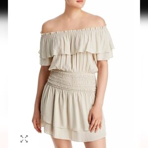 Ramy Brook Orly Off the Shoulder Dress. Sandstone. Size xsmall